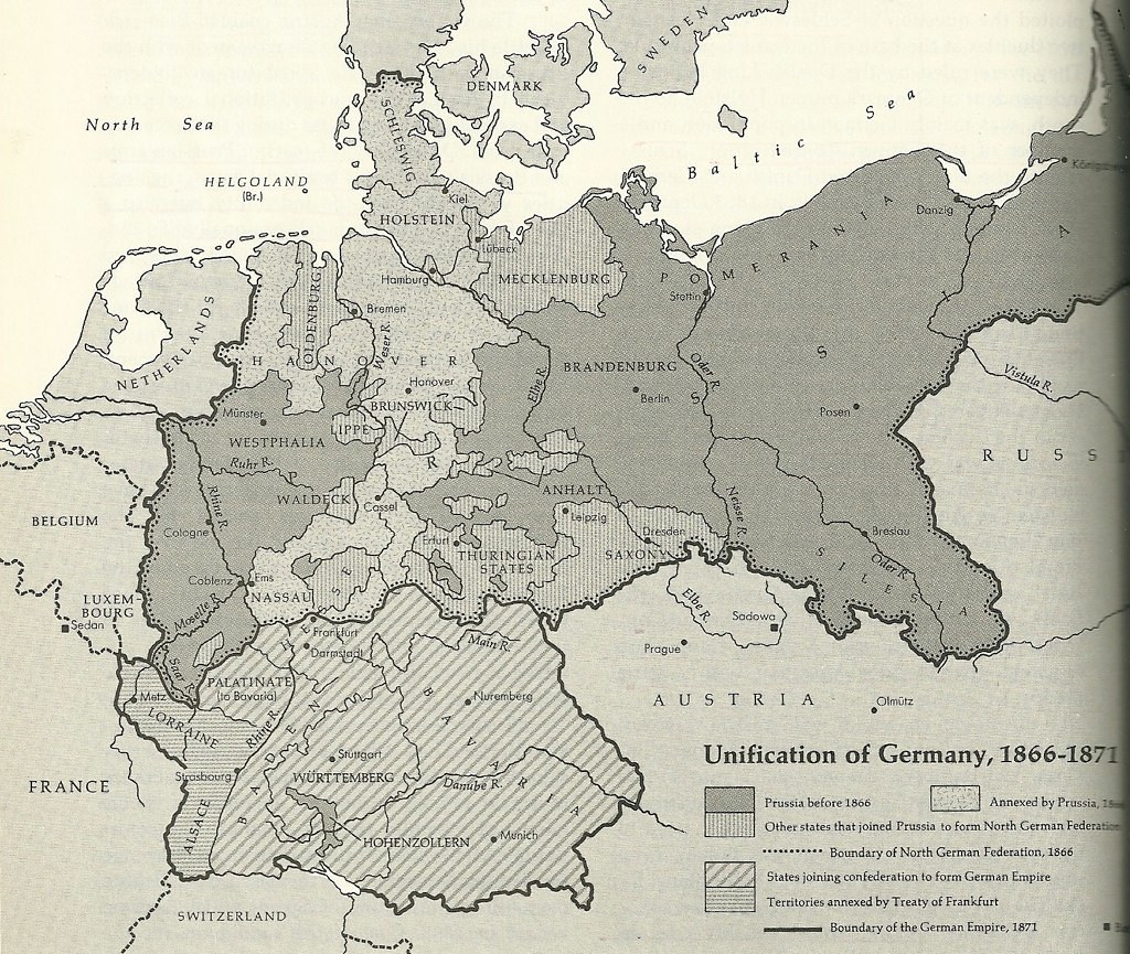 Black And White Map Of Germany Before Unification 1871 1865 1871 Unification Of Germany Map Map