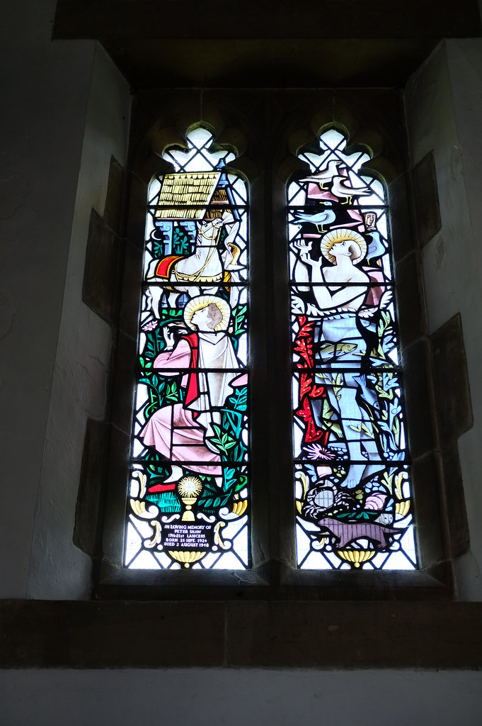 St Cuthbert Windows Two Stained Glass panels depicting inc… Flickr