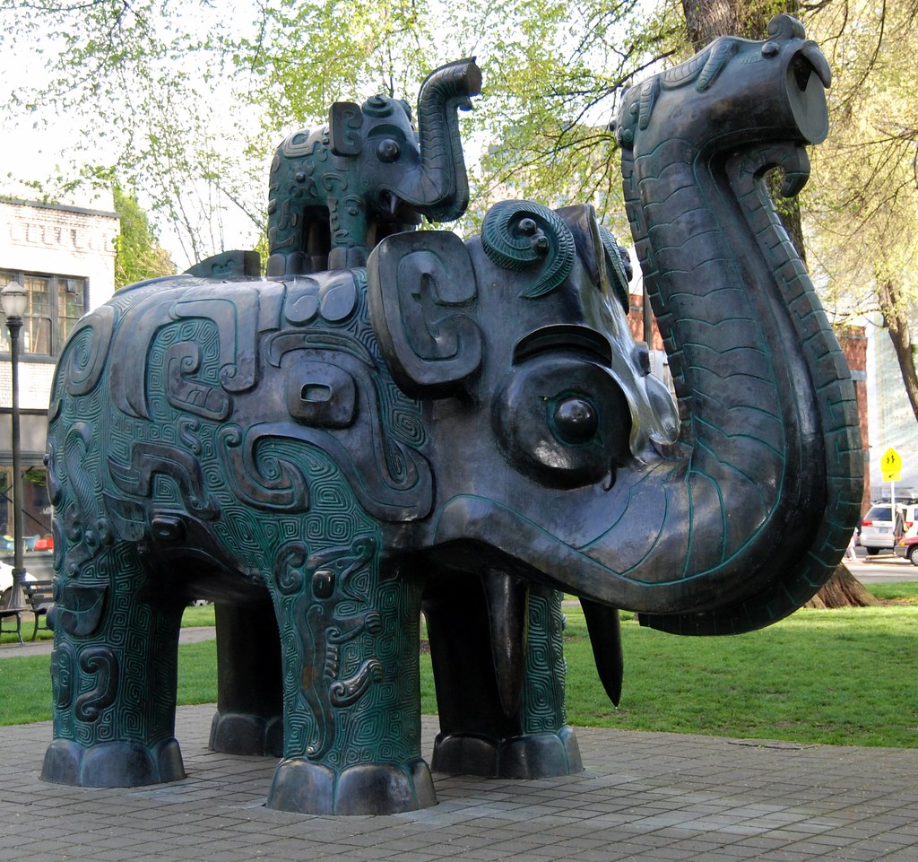 Bronze Elephant Sculpture North Park Blocks Portland a photo on