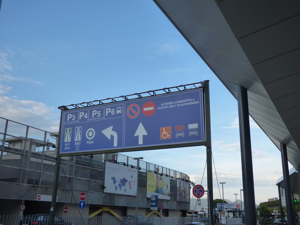 Car parking at Pisa Airport seen on walk to the PisaMover Flickr
