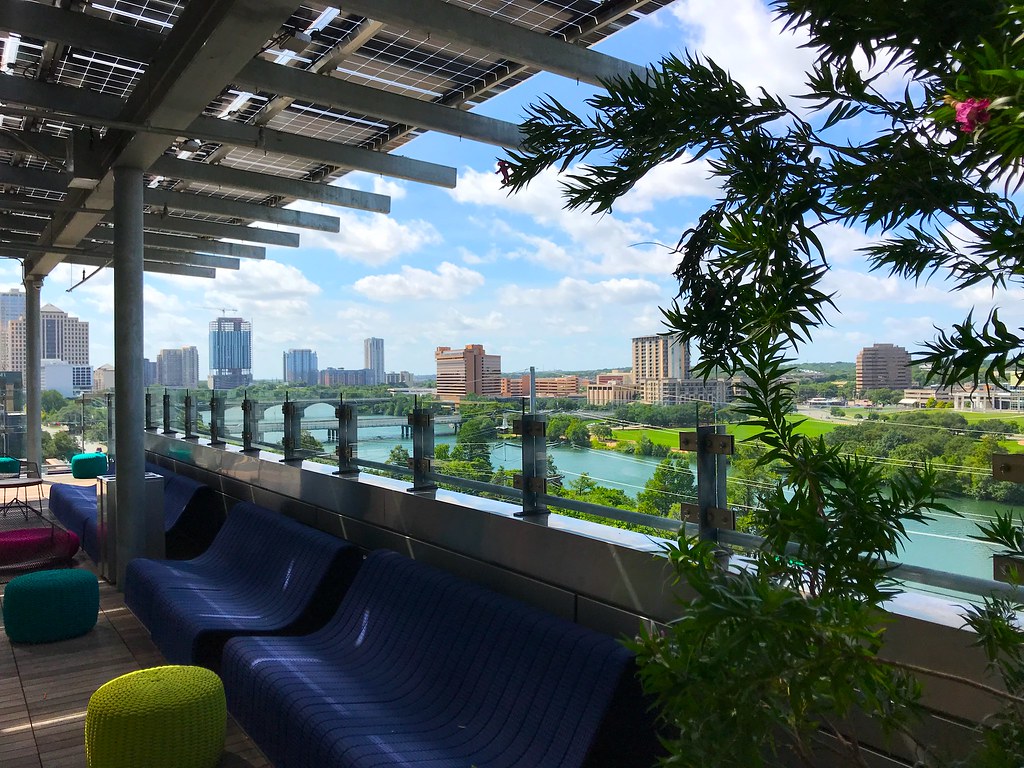 Austin Central Library Summer Day from the Rooftop Garden a photo on