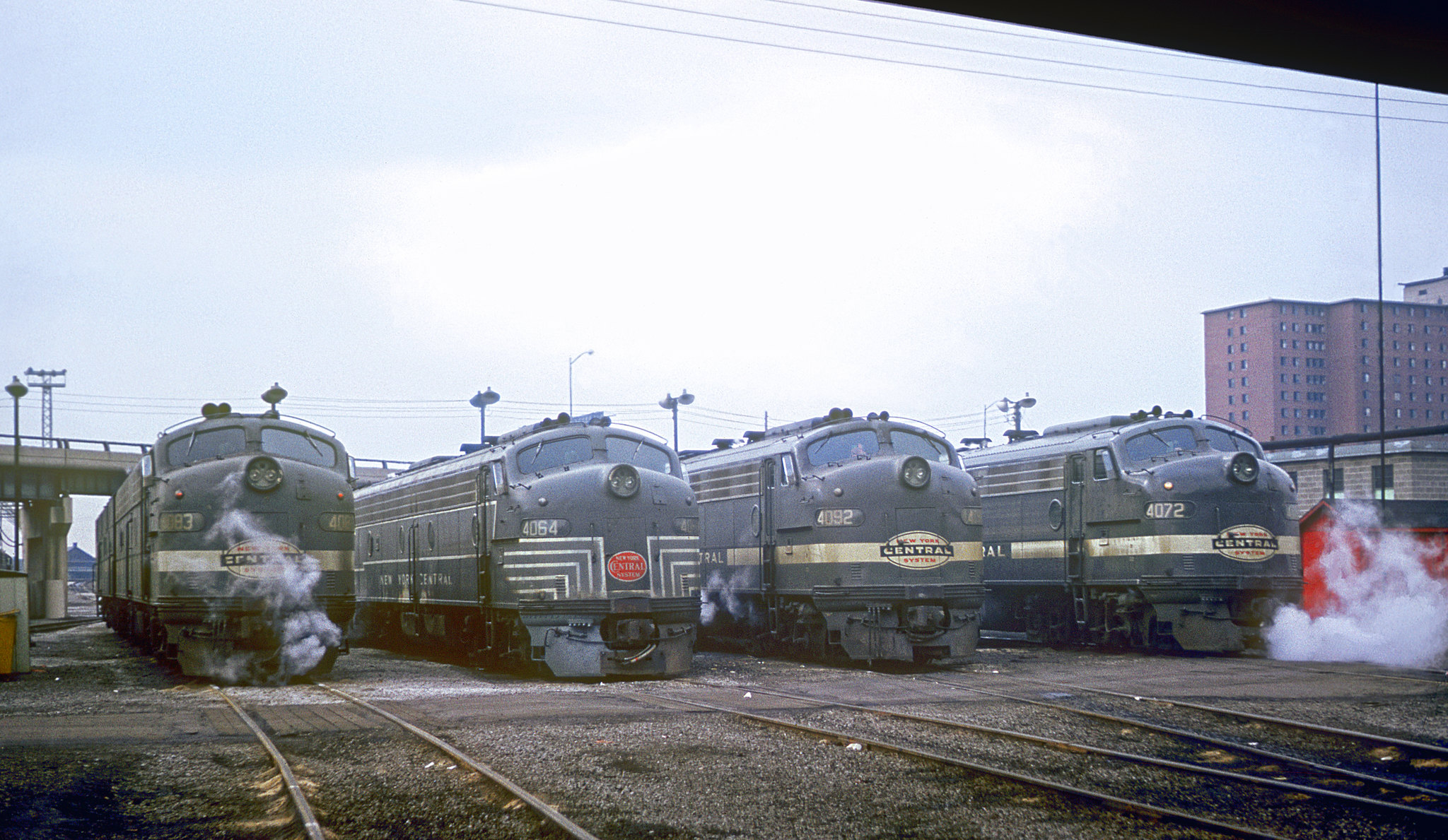 New York Central Railroad EMD E8's at Englewood on the south side of