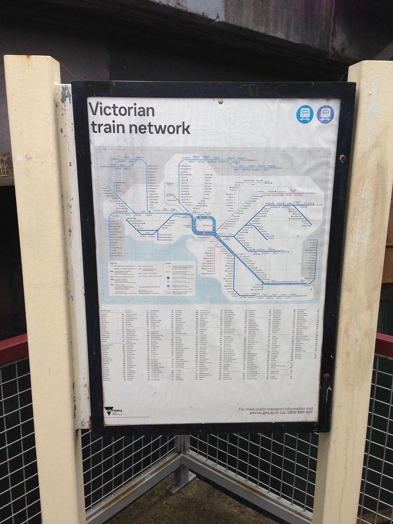 Victorian rail network map at Canterbury Station Philip Mallis Flickr