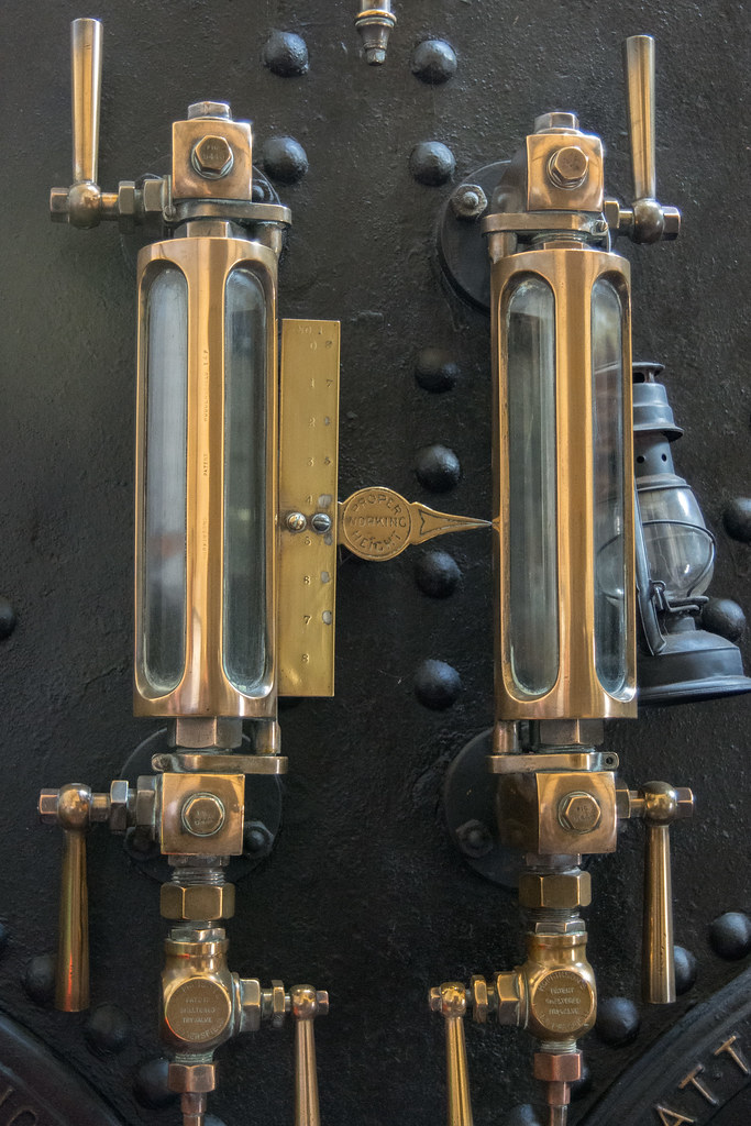 Boiler gauge glasses showing the water level in the boiler… Flickr
