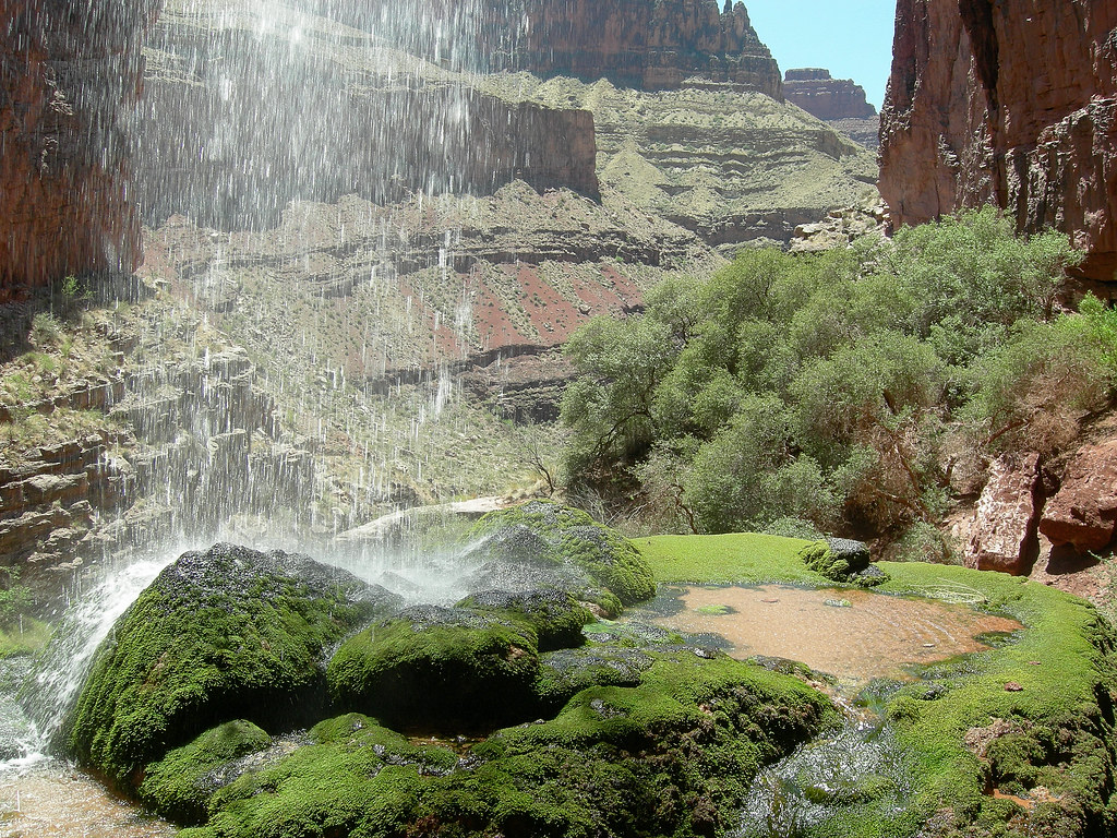 Ribbon Falls from behind Grand Canyon National Park North Kaibab