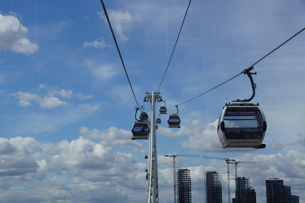 Cable Cars On the Emirates cable car over to the O2 Arena Steve