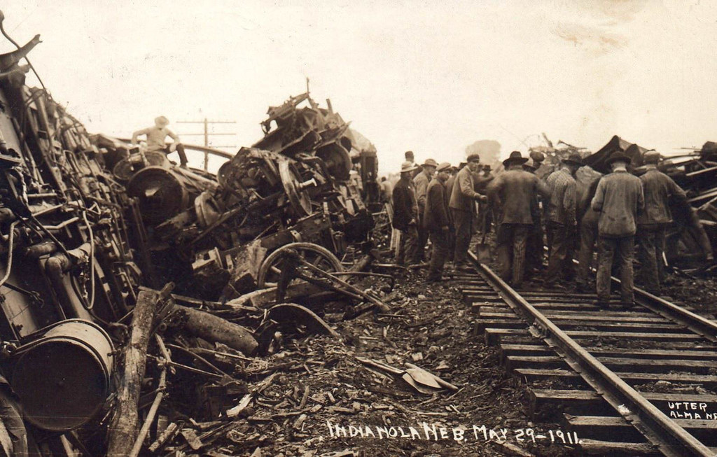B & M Wreck, 1911 Indianola, Nebraska May 29, 1911 Cardboard