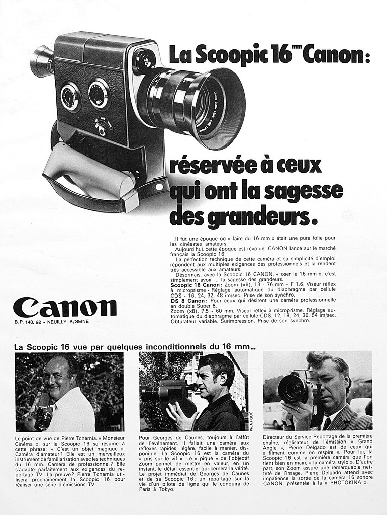 Canon Scoopic 16mm movie camera advertisement. 1970/Decemb… Flickr