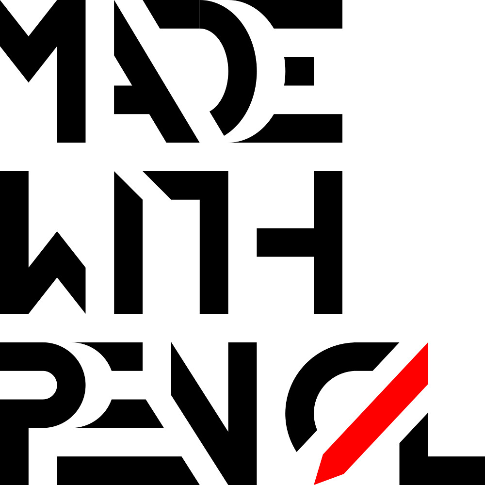 Made With Pencil Logo final dengan pensil warna merah