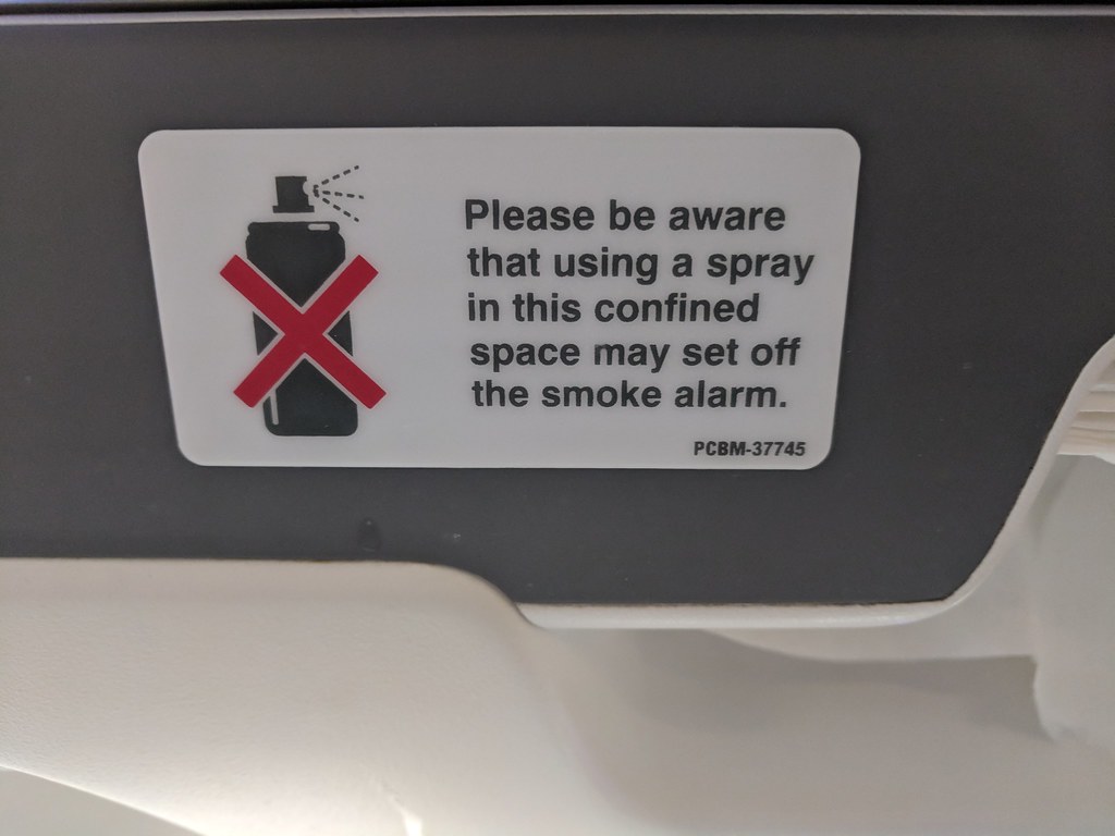 Aerosol cans set off smoke alarms warning sign, British Ai… Flickr