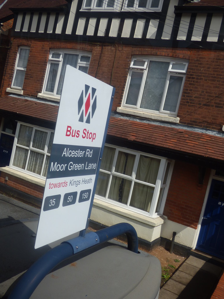 West Midlands Bus Stop sign Alcester Road / Moor Green L… Flickr