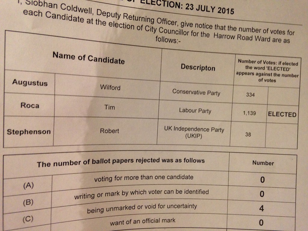 Harrow Road byelection Results of the Harrow Road byelec… Flickr