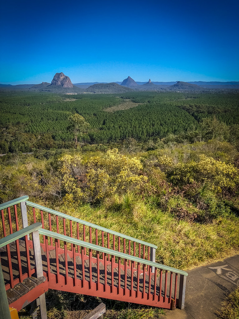 Glass House Mountains from Wild Horse Mountain Lookout Flickr