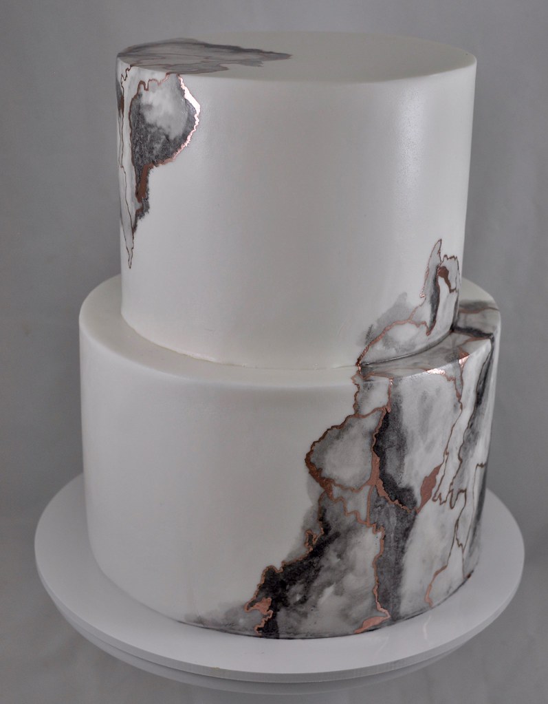 Black White Rose Gold Wedding Cake Rose Gold And Black Wedding Cake