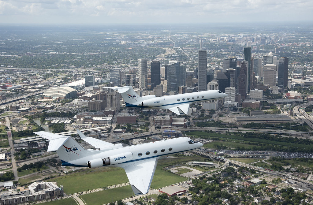 NASA Gulfstream Jets fly over downtown Houston NASA’s Gulf… Flickr