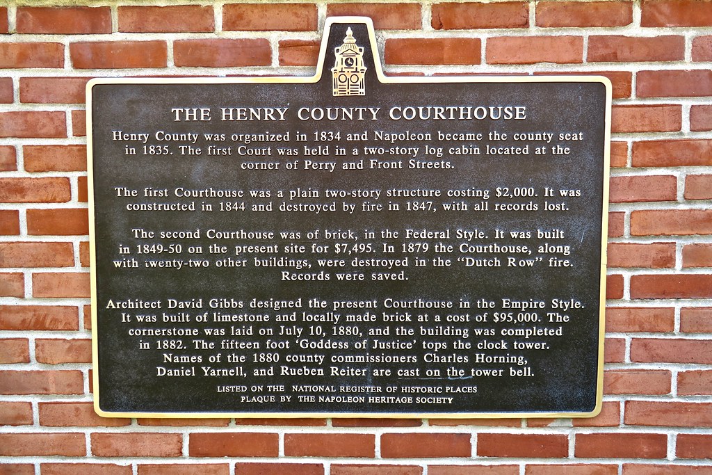 Henry County Courthouse, Napoleon, OH Plaque on the side o… Flickr