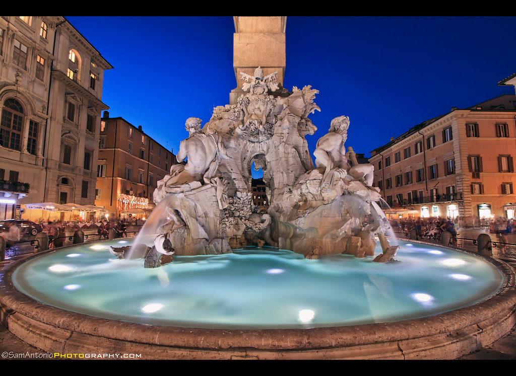 Gian Lorenzo Bernini's Four Rivers Fountain in Piazza Navo… Flickr