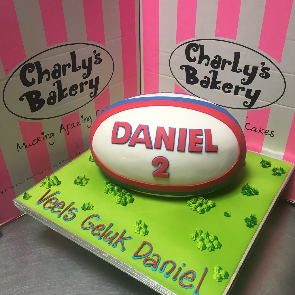 3D Rugby Ball shaped cake with red and blue detail a photo on Flickriver