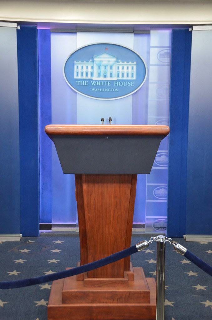 White House podium James S. Brady Press Briefing Room in t… Flickr
