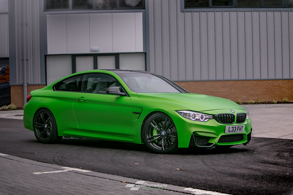 BMW M4 matte green Wasabi wrap monsterwraps Flickr