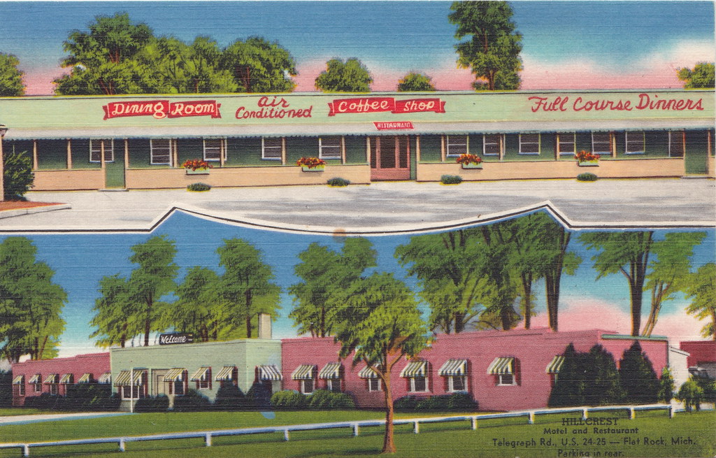 SW Flat Rock Wood Haven MI 1950s THE HILLCREST MOTEL AND R… Flickr