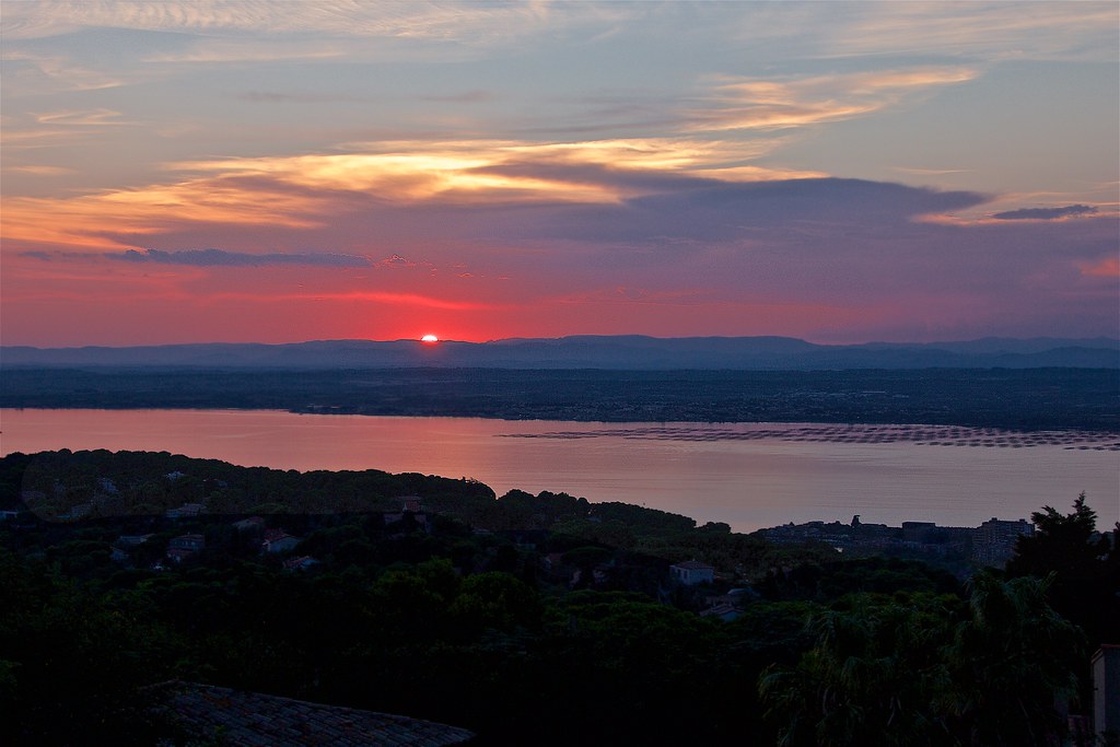 Coucher de soleil à Sète au sommet du Mont St Clair, Mardi