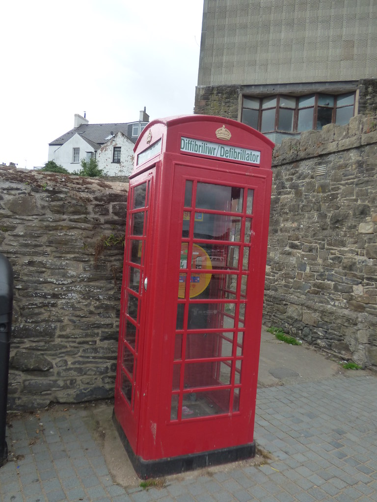Lower Gate Street, Conwy red phone box Defibrillator a photo on