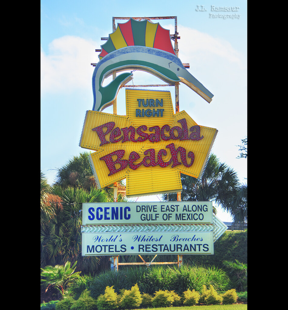 Pensacola Beach sign Gulf Breeze, Florida The Pensacola … Flickr