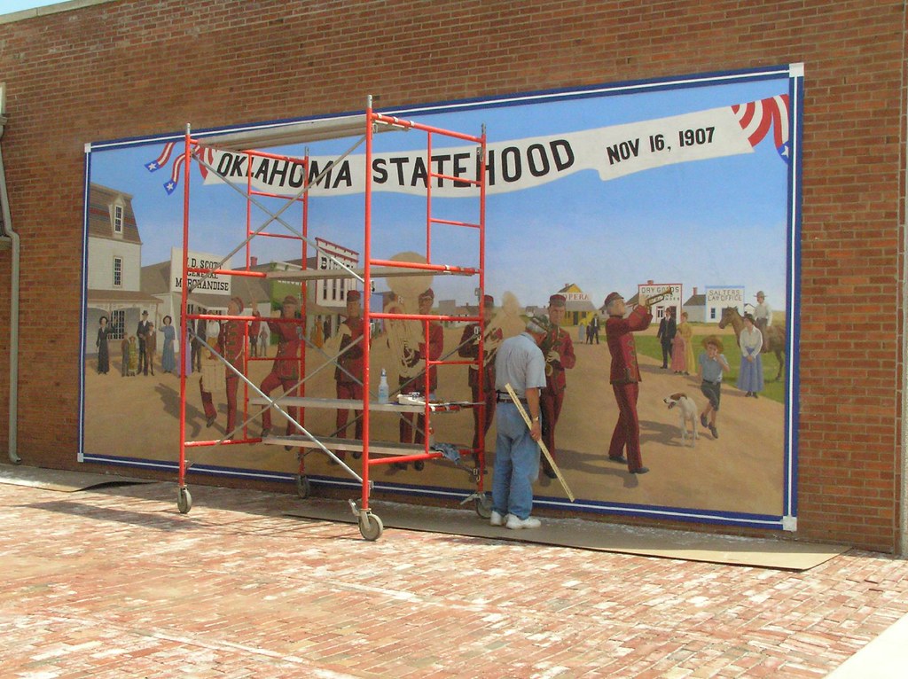 Alva's newest mural taking shape now, downtown. The artist… Flickr