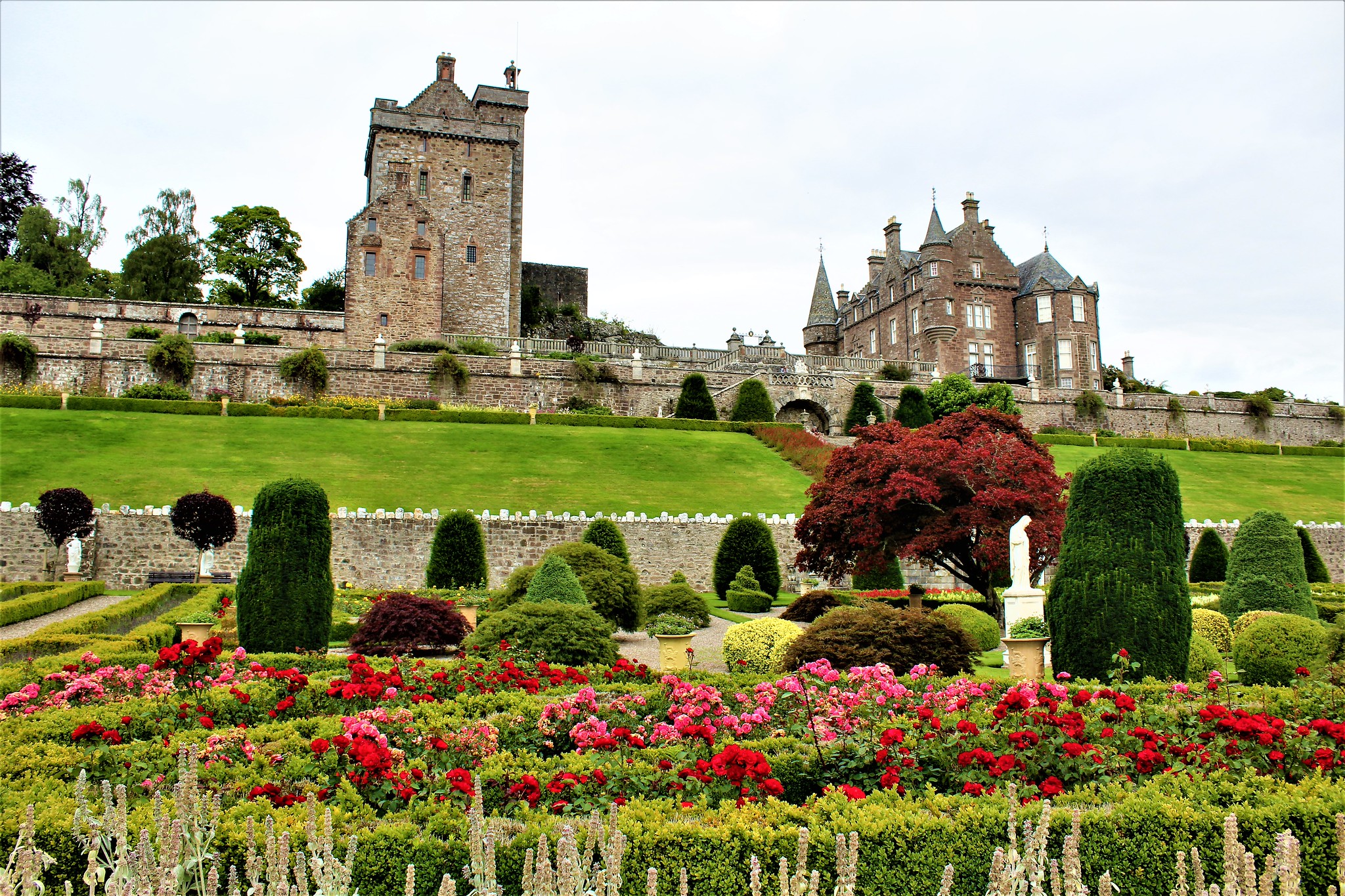 Drummond Castle Gardens are located near Crieff in central Scotland
