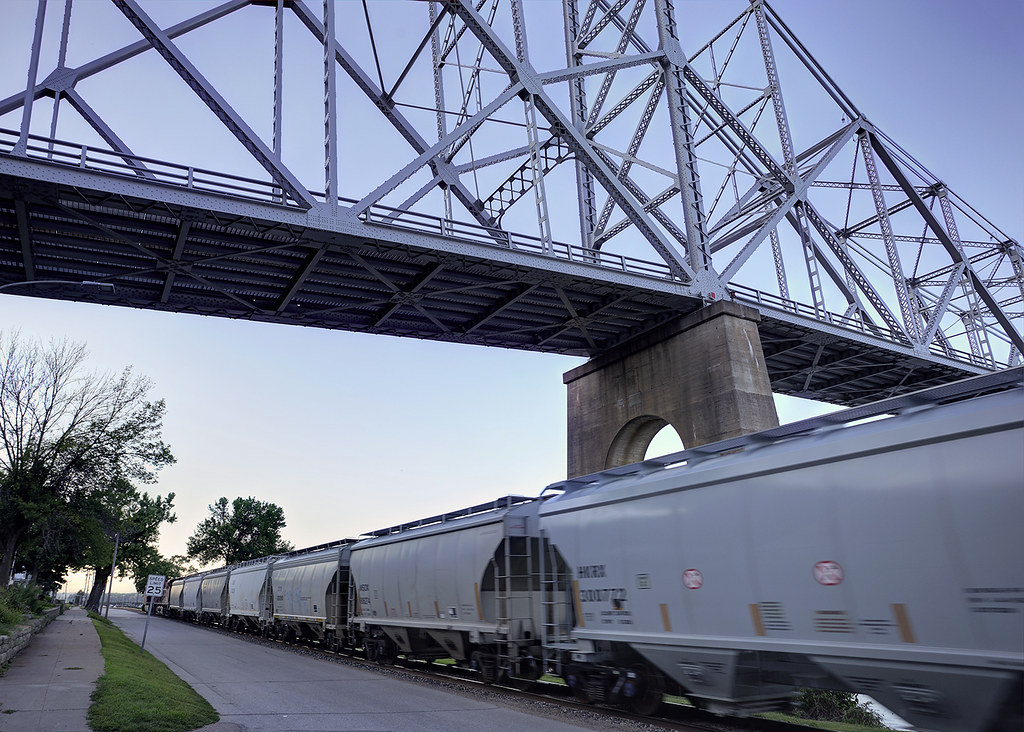 Train Train near Mississippi River in Lansing, IA The World of