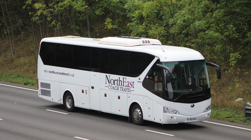 North East Coaches YJ64HFN on the M1 nr Sheffield. Flickr