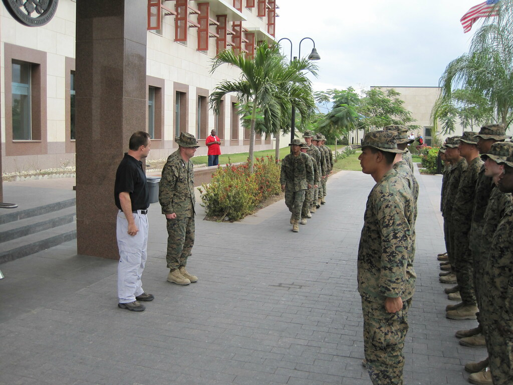 U.S. Embassy Haiti RSO promoted Marines assigned to the FAST Company