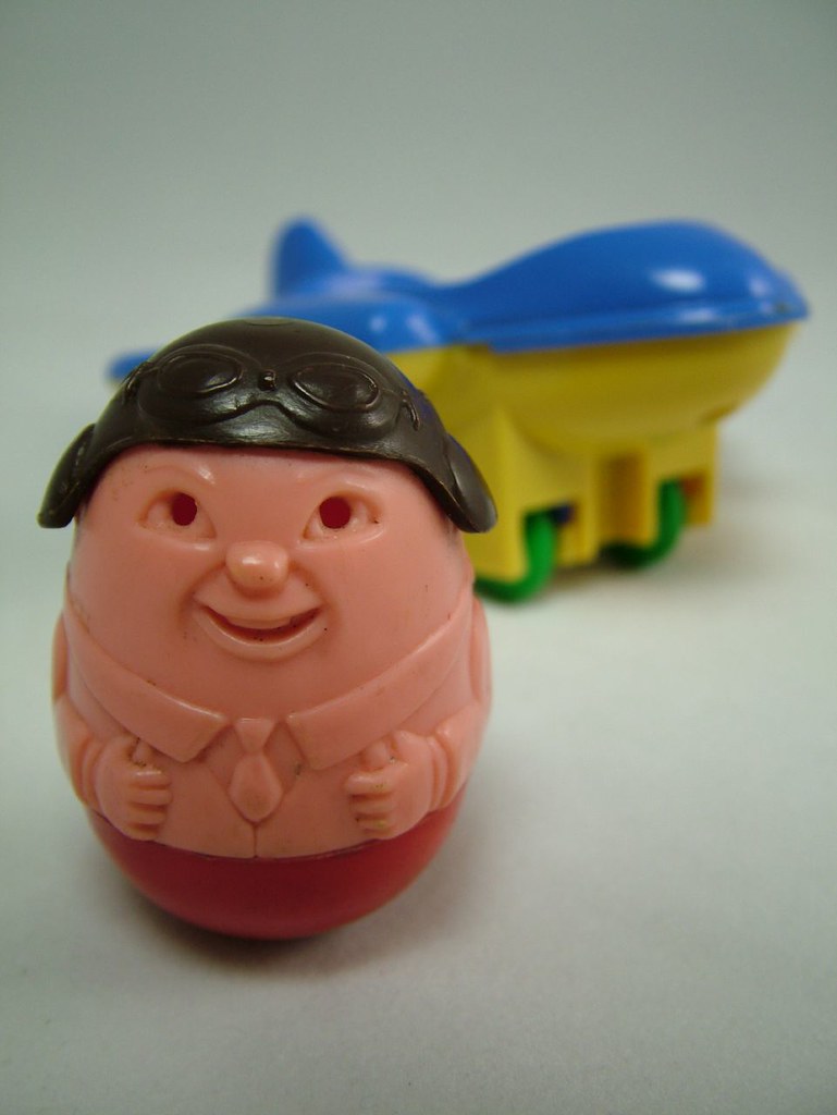 Weebles Close up photo of Weeble pilot toy, taken from TV … Flickr
