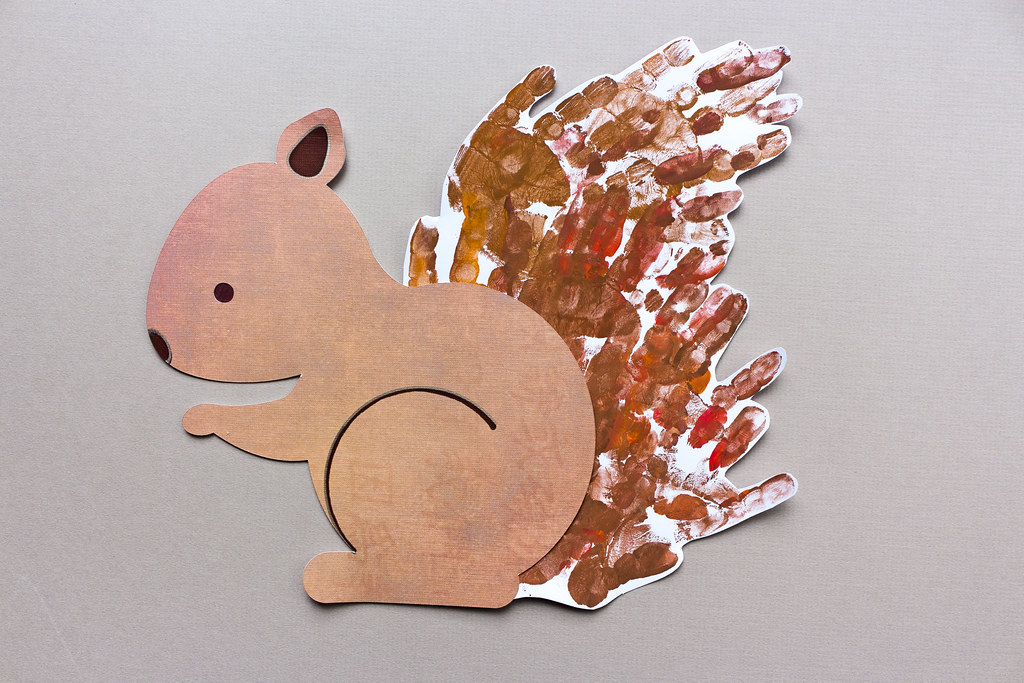handprint squirrel and hedgehog Mimi Codd Flickr
