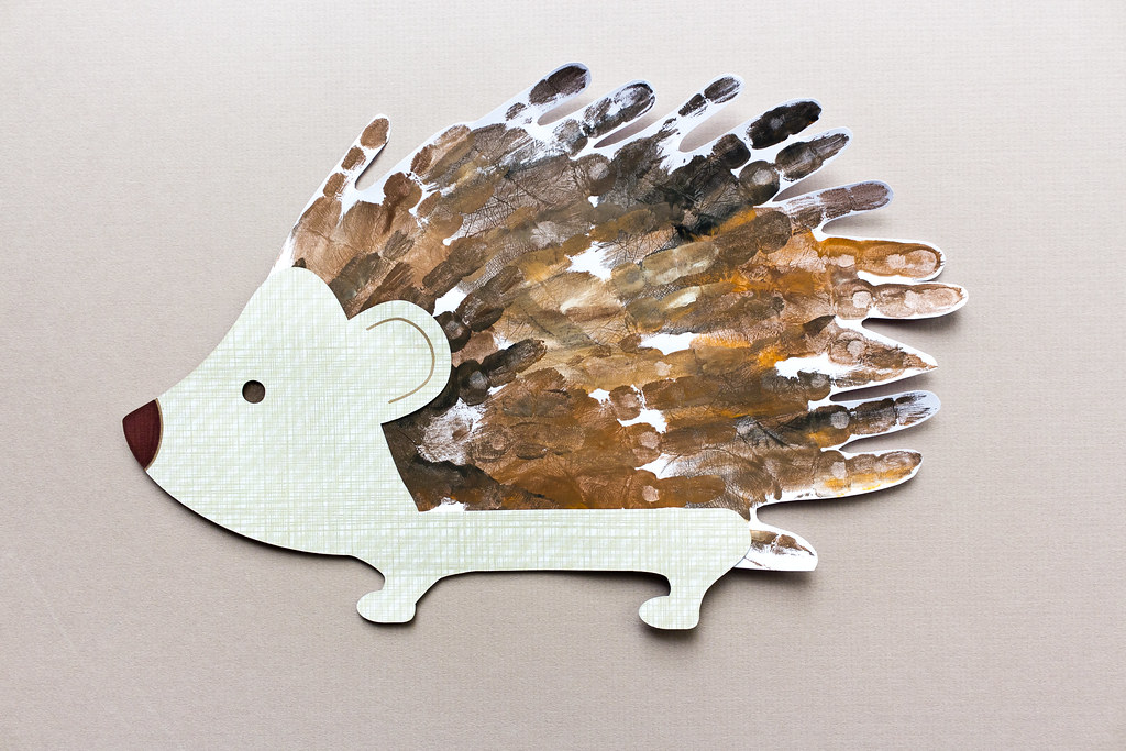 handprint squirrel and hedgehog Mimi Codd Flickr