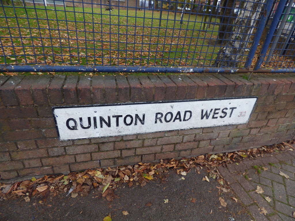 Four Dwellings Academy Quinton Road West, Quinton road sign a