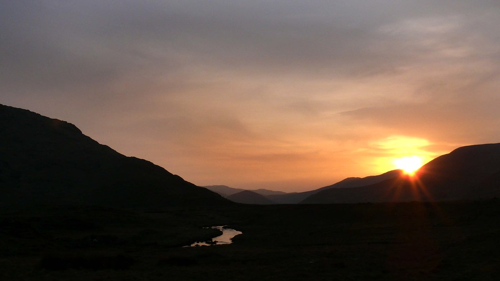 Sunset by Lough Nafooey, Mayo/Galway border, Ireland. a photo on