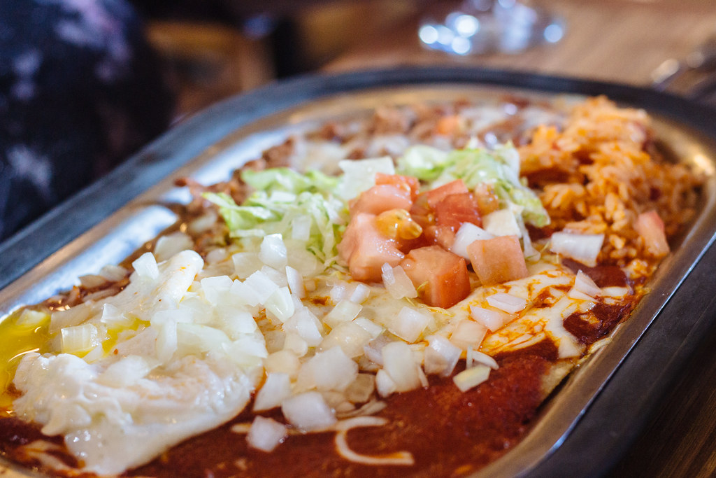 Tomasita’s, Santa Fe Blue corn enchiladas Trevor Huxham Flickr