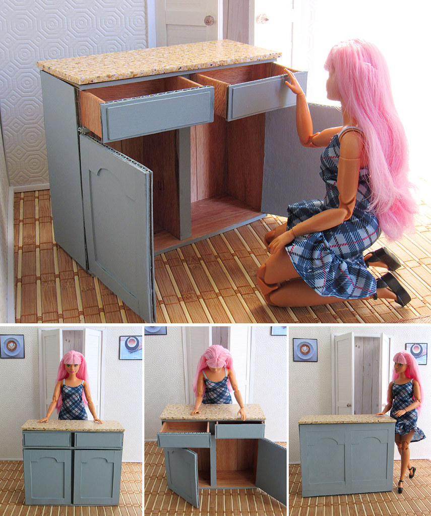 DIY Barbie kitchen island Cardboard and paperboard Flickr