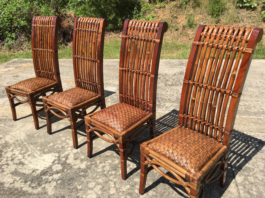 Four King Throne Mahogany, Bamboo, Rattan Side Chairs Flickr