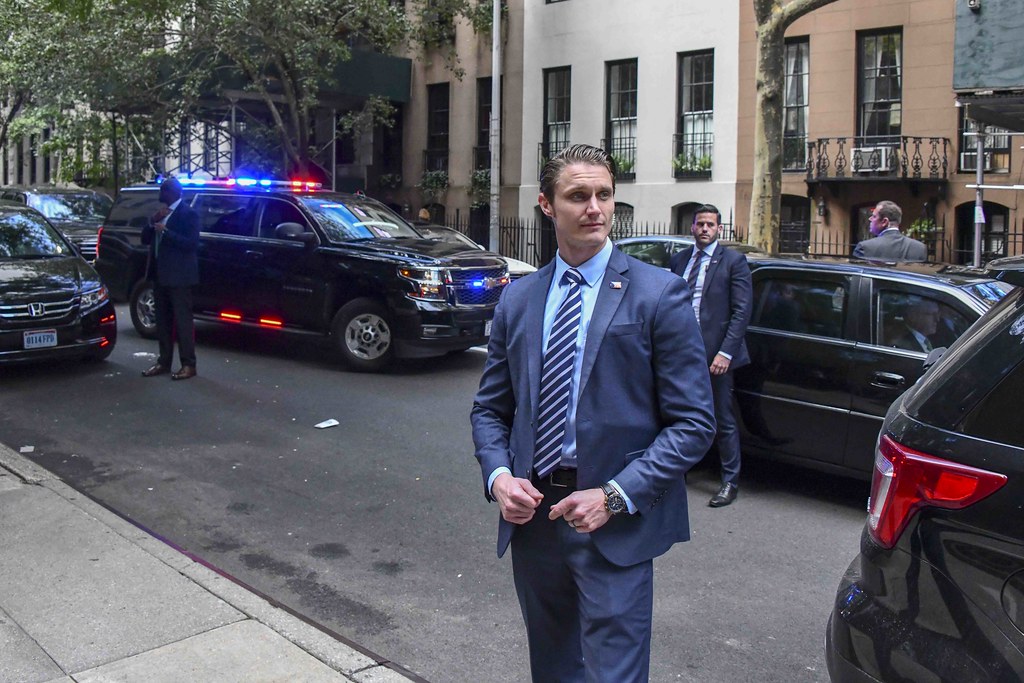 DSS special agents keep a close eye on the area as a foreign diplomat