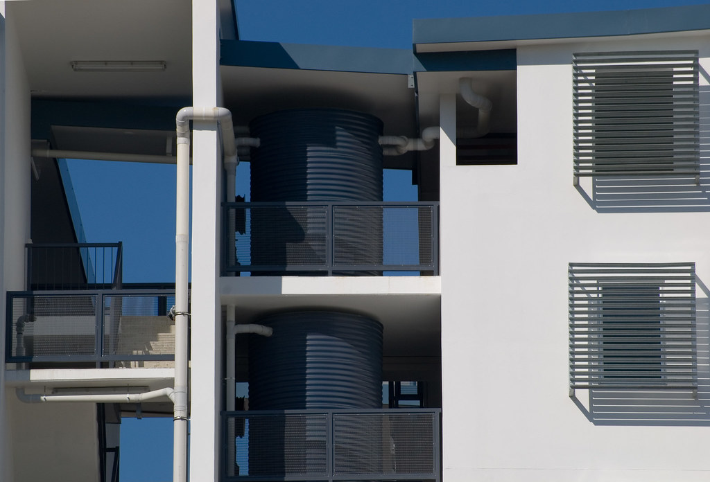Urban Water Tanks Water tanks on each floor of a new apart… Flickr