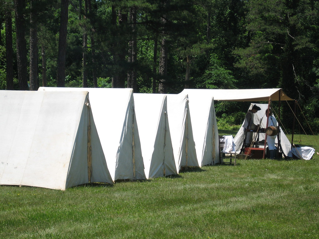 Tents A simulated Revolutionary War camp at the Alamance B… Flickr