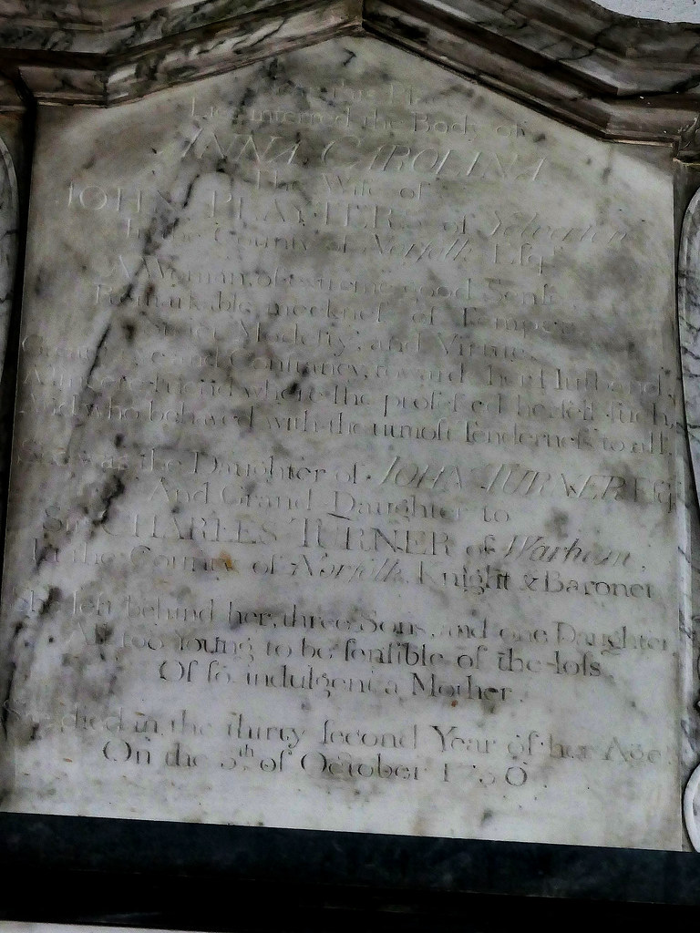 Yelverton, Norfolk, UK Church of St Mary, Monument to Anna… Flickr