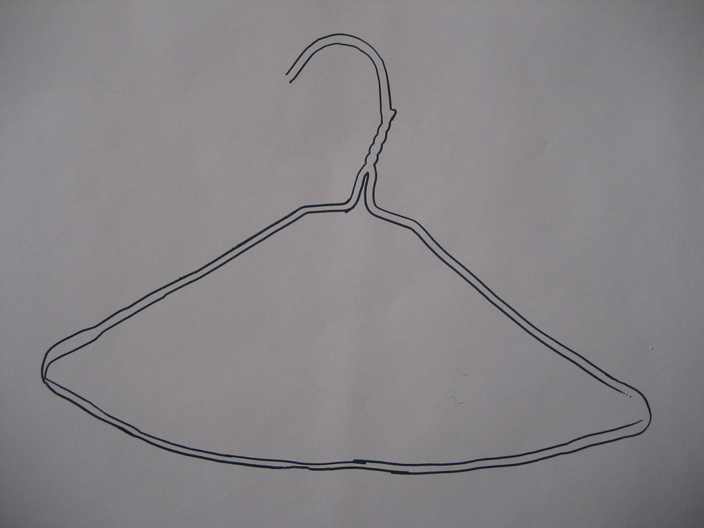 wire coat hanger drawing Jennifer Taylor Flickr