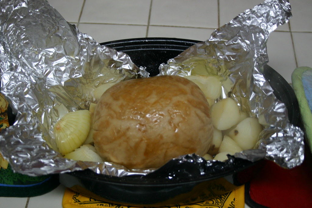 Cooked Tofurky Used the soy/orange basting as Major