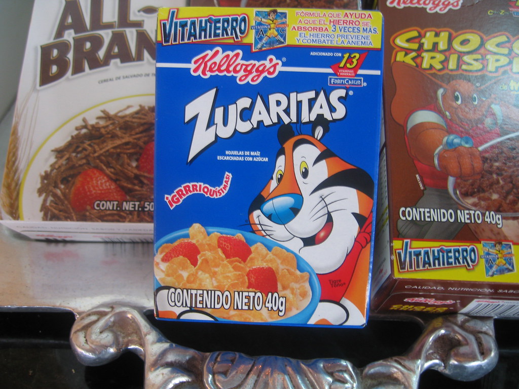 frosted flakes in Spanish! in the breakfast buffet. Flickr