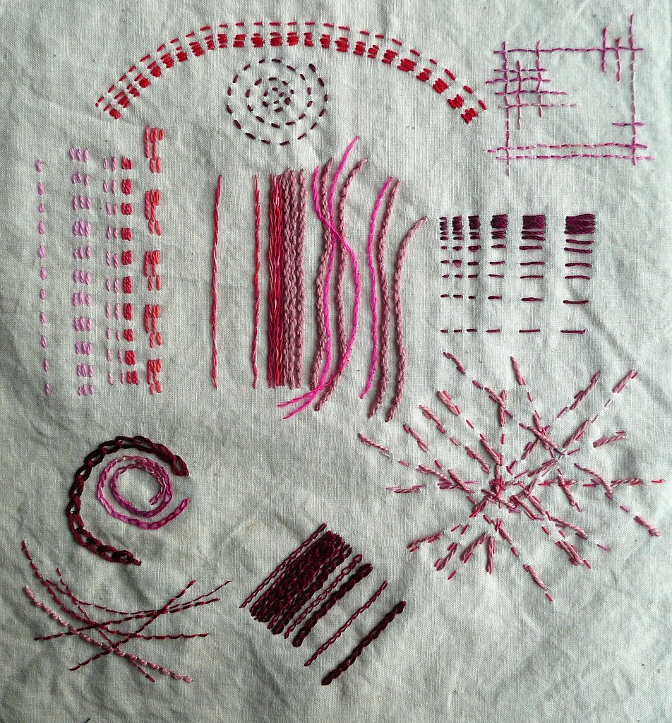 hand stitch OCA Textiles 1, section 1, exploring hand stit… Fiona