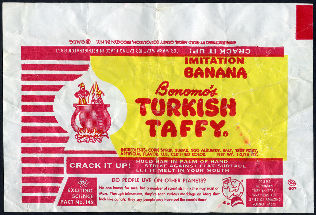 Bonomo's Turkish Taffy Banana candy wrapper 1950's or … Flickr